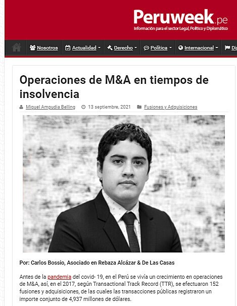 Operaciones de M&A en tiempos de insolvencia